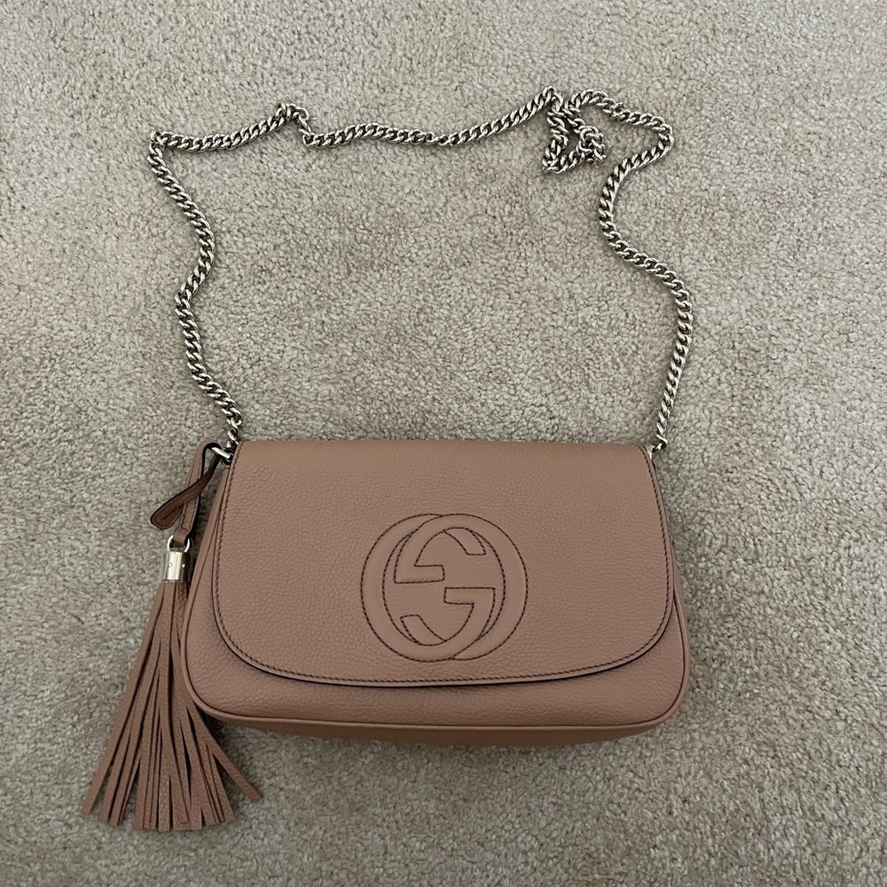 Gucci tan leather soho crossbody